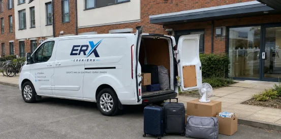 Student belongings prepared for a direct university move